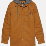 FLEECE HOODED DUCK SHIRT JACK RELAXED | Brown Duck