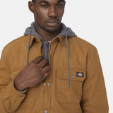 FLEECE HOODED DUCK SHIRT JACK RELAXED | Brown Duck