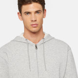 MIDWEIGHT FULL ZIP FLEECE HOODIE REGULAR | Heather Grey