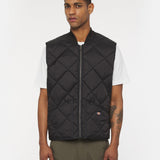 DIAMOND QUILTED VEST | Black