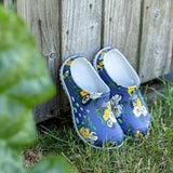 Damen Muckster Lite Clogs | Navy/Floral RHS